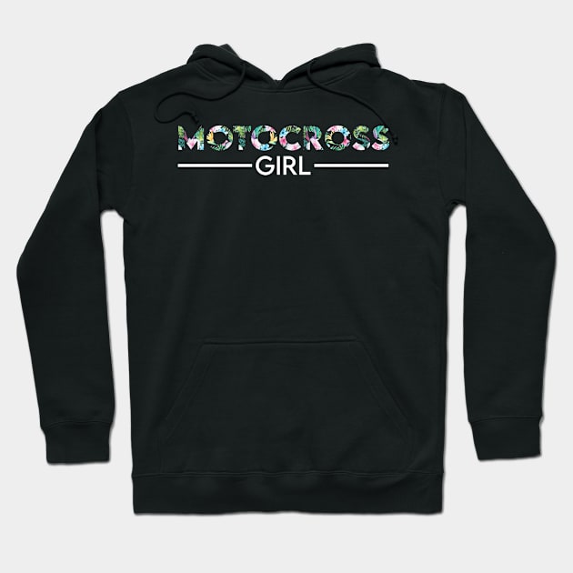 Motocross girl floral design. Perfect present for mom dad friend him or her Hoodie by SerenityByAlex